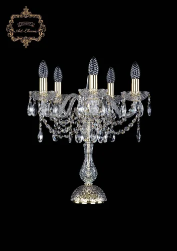 Настольная лампа 12.12.5.141-45.Gd.Sp Bohemia Art Classic прозрачная 5 ламп, основание золотое металл в стиле классический 