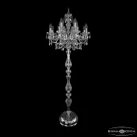 Торшер 1411T1/8+4/195-170 Ni Bohemia Ivele Crystal sp без плафона 12 ламп, основание прозрачное никель в стиле классический

