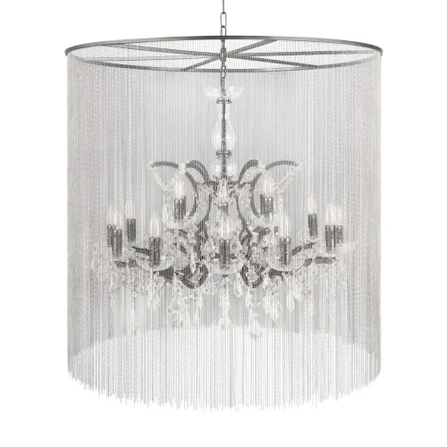 Люстра подвесная Vaille Crystal 10450/900 LOFT IT графит на 18 ламп, основание графит в стиле арт-деко цепочки фото 4