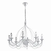 Люстра подвесная CORTE SP8 BIANCO ANTICO Ideal Lux без плафона на 8 ламп, основание белое в стиле кантри 