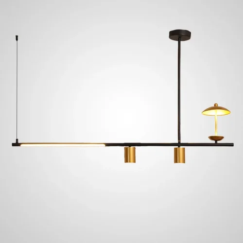 Светильник подвесной HETLEY B L4 Gold Black 203911-23 ImperiumLoft чёрный на 4 лампы, основание золотое в стиле современный 
