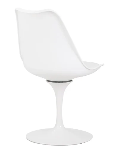 Стул обеденный 635EPP-LMZL TULIP, цвет сиденья белый (W-02), цвет основания белый Dobrin, белый/, ножки/экокожа/белый, размеры - ****480*500 фото 4
