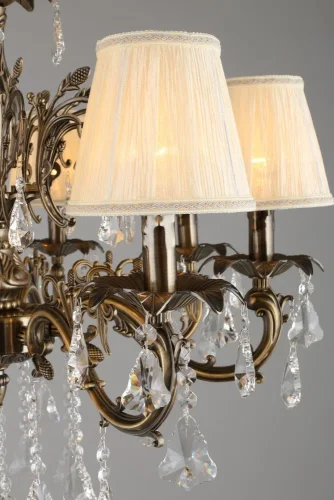 Люстра подвесная Catanzaro OML-30813-08 Omnilux бежевая на 8 ламп, основание бронзовое в стиле классический фото 10