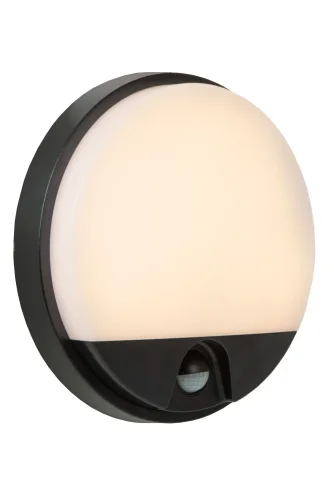 Настенный светильник уличный LED Hups Ir 22863/10/30 Lucide уличный IP54 чёрный на 1 лампу, плафон белый в стиле современный LED