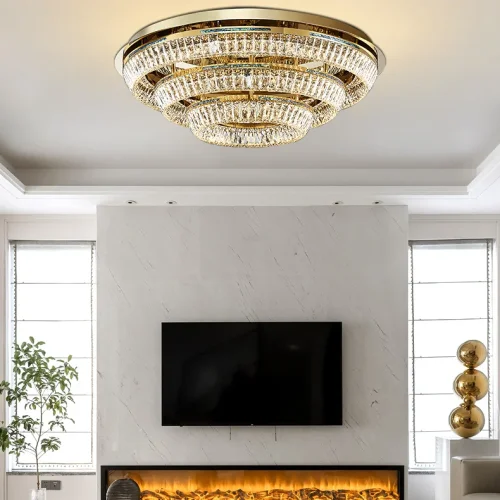 Люстра потолочная GERTRUDA B D65 R1 207831-23 ImperiumLoft прозрачная на 1 лампу, основание латунь в стиле современный фото 7