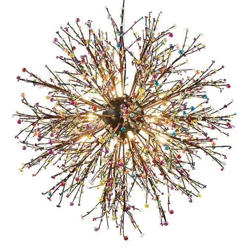 Люстра подвесная MARITZA D60 Multicolor 219494-23 ImperiumLoft разноцветная на 8 ламп, основание чёрное в стиле флористика скандинавский современный фото 19