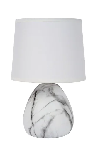 Настольная лампа Marmo 47508/81/31 Lucide белая 1 лампа, основание серое белое керамика в стиле классический  фото 2