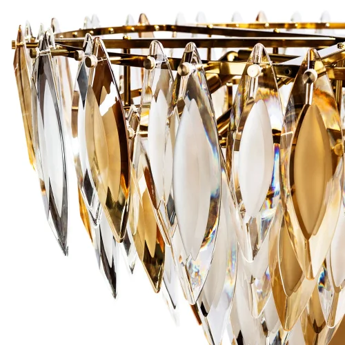 Люстра подвесная Cabrera 3509/01 LM-15 Divinare янтарная прозрачная на 15 ламп, основание золотое в стиле современный  фото 4