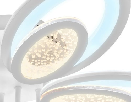 Люстра потолочная LED с пультом FA423 Ambrella light белая на 5 ламп, основание белое в стиле хай-тек с пультом фото 4