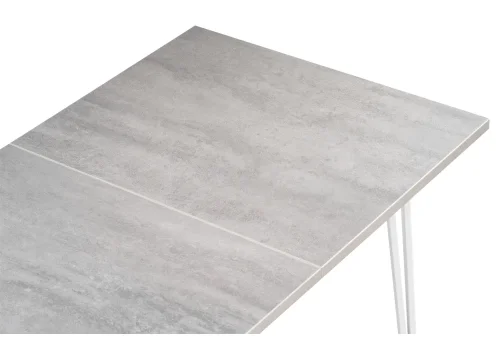 Стол раскладной Денвер Лофт 120 25 мм бетон / белый матовый 506945 Woodville столешница бетон из лдсп фото 5
