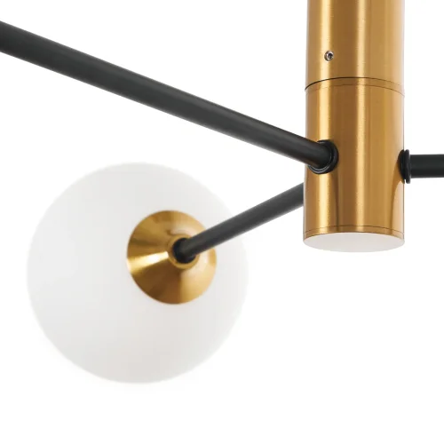 Люстра потолочная Fredy MR1100-6C MyFar белая на 6 ламп, основание чёрное в стиле современный лофт шар фото 5