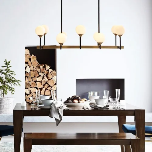 Светильник подвесной ERA LONG 140660-26 ImperiumLoft белый на 10 ламп, основание латунь в стиле современный фото 6