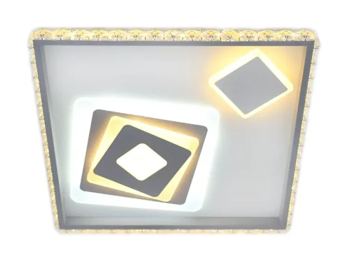 Люстра потолочная LED с пультом FA248 Ambrella light белая на 1 лампа, основание белое в стиле хай-тек с пультом квадраты фото 3