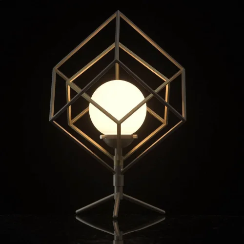 Настольная лампа Призма 726030401 MW-Light бронзовая матовая никель белая 1 лампа, основание матовое никель металл в стиле современный  фото 2