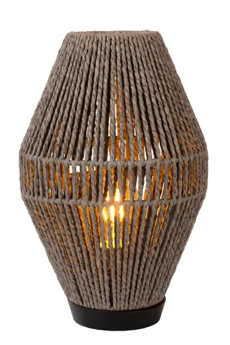 Настольная лампа Cordulle 34543/01/36 Lucide серая 1 лампа, основание чёрное металл в стиле скандинавский 