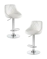 Стул барный набор 2 шт. SET-2 5007-LM LOGAN, цвет сиденья белый, цвет основания хром Dobrin, /экокожа, ножки/металл/хром, размеры - 840*1060***455*480 Стул барный набор 2 шт. SET-2 5007-LM LOGAN, цвет сиденья белый, цвет основания хром Dobrin, /экокожа, ножки/металл/хром, размеры - 840*1060***455*480