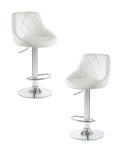 Стул барный набор 2 шт. SET-2 5007-LM LOGAN, цвет сиденья белый, цвет основания хром Dobrin, /экокожа, ножки/металл/хром, размеры - 840*1060***455*480 Стул барный набор 2 шт. SET-2 5007-LM LOGAN, цвет сиденья белый, цвет основания хром Dobrin, /экокожа, ножки/металл/хром, размеры - 840*1060***455*480