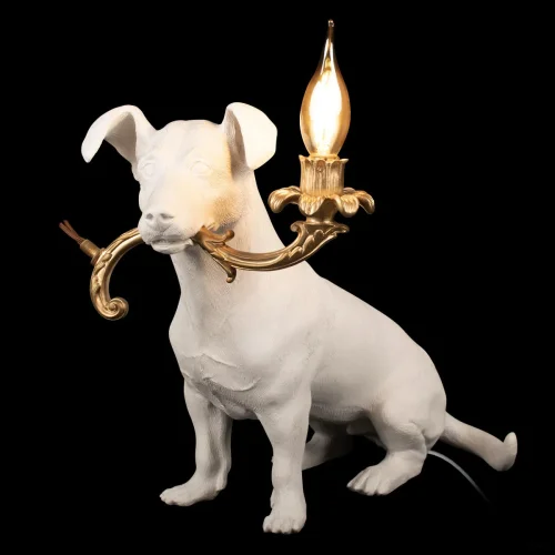 Настольная лампа Dog 10312 White LOFT IT без плафона 1 лампа, основание белое смола в стиле современный  фото 4