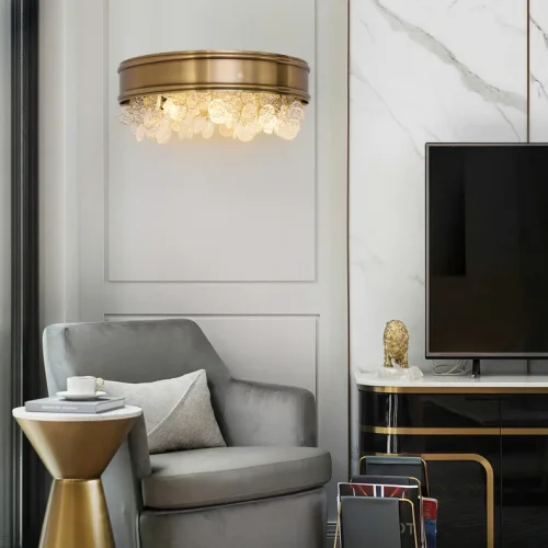 Настенный светильник VERONA WALL B L35 209169-23 ImperiumLoft прозрачный на 3 лампы, основание латунь в стиле современный фото 11