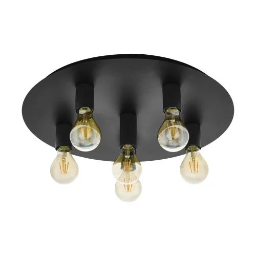 Светильник потолочный Passano 1 98157 Eglo без плафона 6 ламп, основание чёрное в стиле лофт 