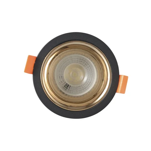 Светильник точечный CLT 081C BL-GO Crystal Lux чёрный золотой на 1 лампу, основание чёрное в стиле современный круглый фото 3