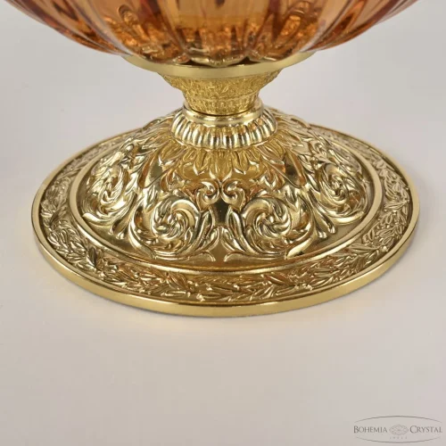 Настольная лампа 5680L/17 G Amber/M-1H Bohemia Ivele Crystal янтарная 3 лампы, основание золотое металл в стиле классический  фото 5