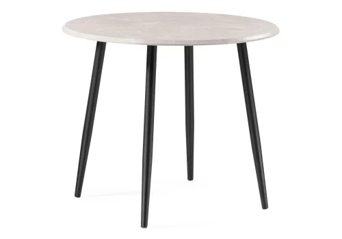 Деревянный стол Абилин 90х76 мрамор светло-серый / черный матовый 507215 Woodville столешница серая мрамор из мдф