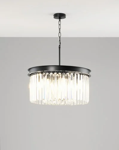 Светильник подвесной Avista V10374-6P Moderli прозрачный 6 ламп, основание чёрное в стиле современный 