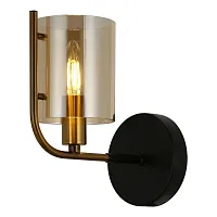 Бра 671/1A Escada янтарный 1 лампа, основание чёрное в стиле современный 