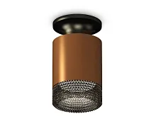 Светильник накладной Techno spot XS6304112 Ambrella light коричневый 1 лампа, основание чёрное в стиле современный круглый
