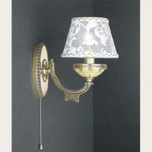 Бра с выключателем A 7134/1  Reccagni Angelo белый на 1 лампа, основание золотое в стиле классический 