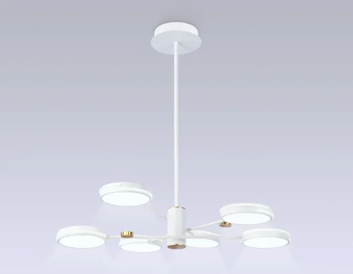 Люстра на штанге LED FL51635 Ambrella light белая на 1 лампа, основание белое в стиле современный хай-тек  фото 3