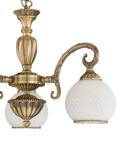 Люстра подвесная  L 8400/3 Reccagni Angelo белая на 3 лампы, основание античное бронза в стиле классический  фото 2