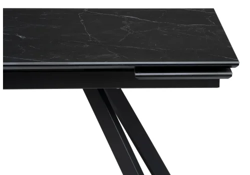 Керамический стол Габбро 140х80х76 черный мрамор / черный 530830 Woodville столешница мрамор черный из мдф керамика фото 3