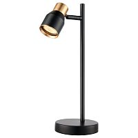 Настольная лампа офисная 473-404-01 Velante чёрная на 1 лампу, основание чёрное металл в стиле лофт современный 