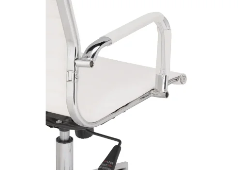 Компьютерное кресло Reus pu white / chrome 15735 Woodville, белый/экокожа, ножки/металл/хром, размеры - *1140***550*670 фото 7