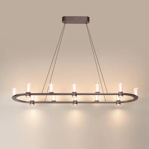 Светильник подвесной Defance 7143/65L Odeon Light прозрачный на 12 ламп, основание серое чёрное в стиле современный классический овал фото 4