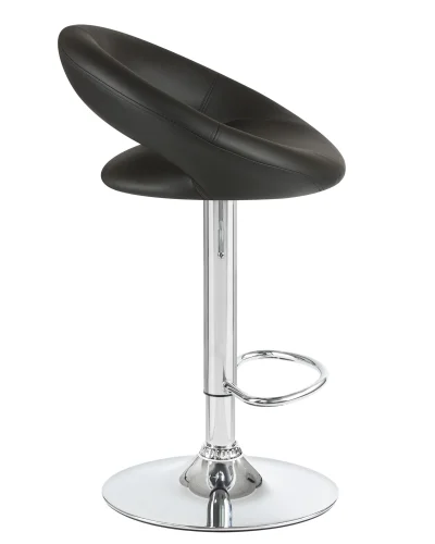 Стул барный набор 2 шт. SET-2 5001-LM MIRA , цвет сиденья черный, цвет основания хром Dobrin, /экокожа, ножки/металл/хром, размеры - 790*1020***535*470 фото 4