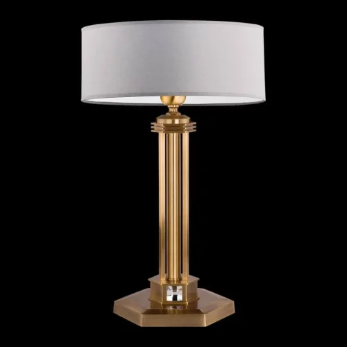 Настольная лампа Decor Abazur DEC-LG-1(P/A) Kutek белая 1 лампа, основание бронзовое металл в стиле классический  фото 2
