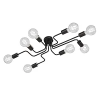 Люстра потолочная V4196-1/8PL Vitaluce без плафона на 8 ламп, основание чёрное в стиле лофт 