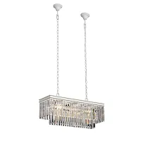 Люстра подвесная V5146-0/10 Vitaluce прозрачная на 10 ламп, основание бежевое в стиле современный классический 