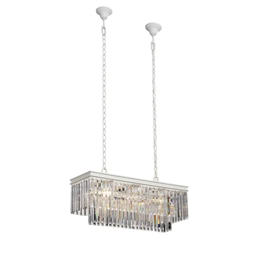 Люстра подвесная V5146-0/10 Vitaluce прозрачная на 10 ламп, основание бежевое в стиле современный классический 