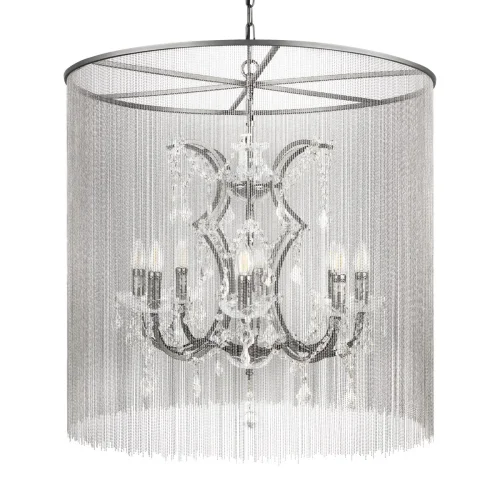 Люстра подвесная Vaille Crystal 10450/800 LOFT IT графит на 8 ламп, основание графит в стиле арт-деко цепочки фото 4