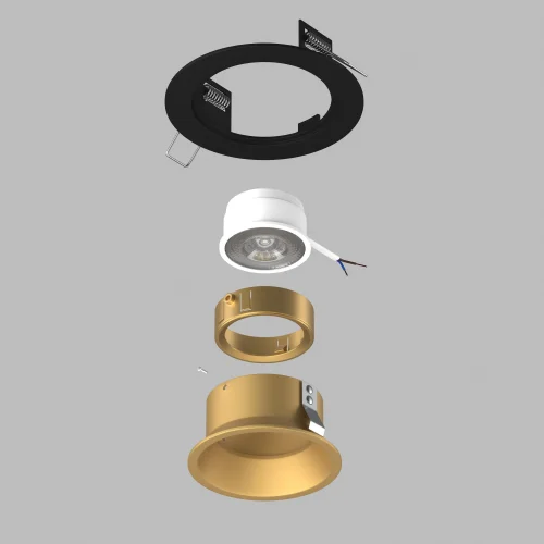 Светильник точечный Domino D61703GMOD Lightstar чёрный золотой на 1 лампу, основание чёрное золотое в стиле современный круглый фото 3