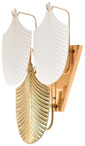 Бра Arctioma WE126.03.301 Wertmark золотой белый на 3 лампы, основание золотое в стиле арт-деко флористика 