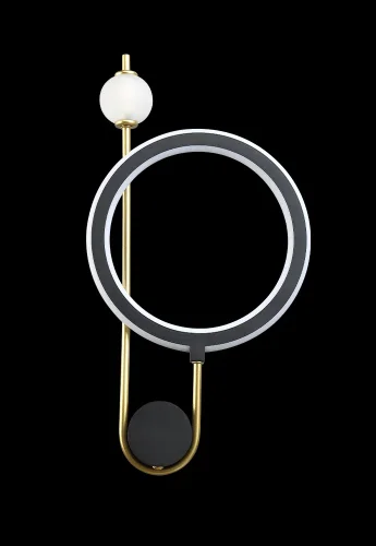 Бра LED CORIDA AP25W LED BLACK/GOLD Crystal Lux белый на 1 лампа, основание золотое чёрное в стиле современный кольца фото 3