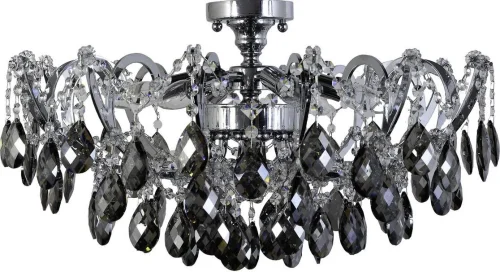 Люстра хрустальная подвесная Savona E 1.1.6.100 N Dio D'Arte прозрачная на 6 ламп, основание никель в стиле современный 