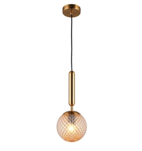 Светильник подвесной Shantal APL.766.06.01 Aployt янтарный 1 лампа, основание бронзовое в стиле современный выдувное