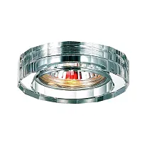 Светильник точечный GX5.3 GLASS 369487 Novotech прозрачный на 1 лампу, основание хром серое в стиле современный 