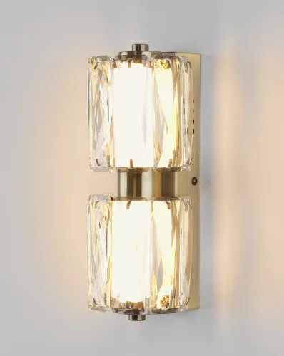Бра LED Prismique V11711-WL Moderli прозрачный на 1 лампу, основание латунь в стиле современный 